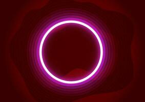 Circle frame with vivid neon effect. 3d vector illustration