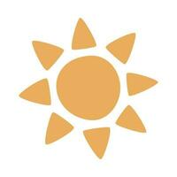 Flat hand drawn vector illustration of sun