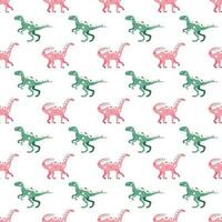 Vector seamless pattern with dinosaur
