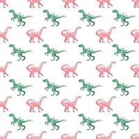 Vector seamless pattern with dinosaur