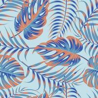 Floral seamless pattern with leaves. tropical background vector