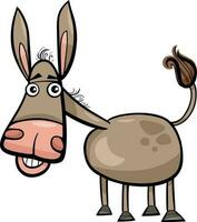 funny cartoon donkey farm animal character vector