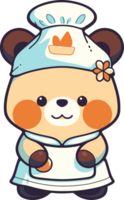 Cute cartoon character of a cute bear chef png