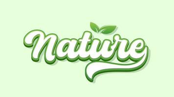 naturaleza 3d vector tipografía estilo