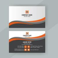 Editable Horizontal Business Card In Front And Back View. vector