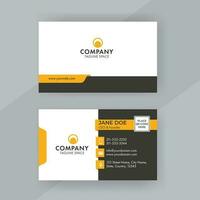 Editable Business Card Design In Front And Back View. vector
