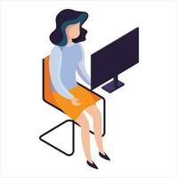 business people working on laptop vector illustration.