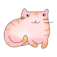 doodle hand dawn cute sweet striped cat png