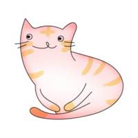 doodle hand dawn cute sweet striped cat png