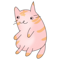 doodle hand dawn cute sweet striped cat png