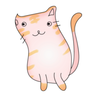 doodle hand dawn cute sweet striped cat png