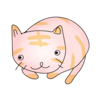 doodle hand dawn cute sweet striped cat png