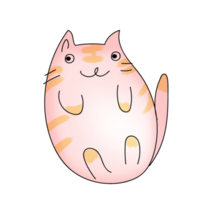 doodle hand dawn cute sweet striped cat png