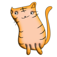 3d mixed with doodle hand dawn cute sweet striped cat png