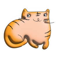 3d mixte avec griffonnage main Aube mignonne sucré rayé chat png