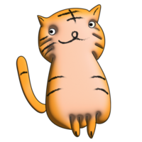 3d mixed with doodle hand dawn cute sweet striped cat png
