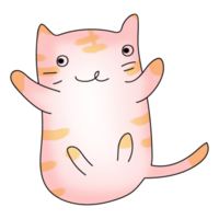 doodle hand dawn cute sweet striped cat png