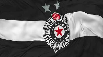 Fudbalski klub Partizan Flag Seamless Looping Background, Looped Cloth Waving Slow Motion, 3D Rendering video