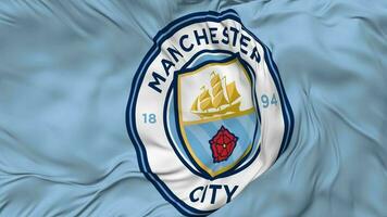 Manchester ville Football club drapeau sans couture boucle arrière-plan, en boucle tissu agitant lent mouvement, 3d le rendu video