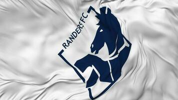 Randers Football Club Flag Seamless Looping Background, Looped Cloth Waving Slow Motion, 3D Rendering video