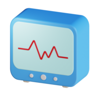 3d icon heart rate monitor  isolated on transparent background png
