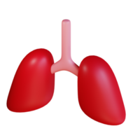 3d icon lungs isolated on transparent background png