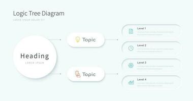 lógica árbol diagrama infografía modelo con diseño elementos y íconos vector