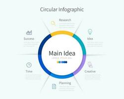 circular infografía modelo para negocio presentación con seis opciones vector