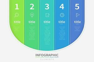 Business infographic design element with five options vector