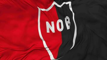 Verein atletico Newells alt Jungs Flagge nahtlos Schleifen Hintergrund, geloopt Stoff winken schleppend Bewegung, 3d Rendern video