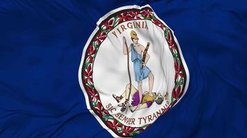 State of Virginia Flag Seamless Looping Background, Looped Bump Texture Cloth Waving Slow Motion, 3D Rendering video