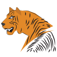 tigre main tiré illustration, dessin animé animal personnage png