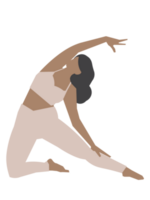 femme portant vêtement de sport Faire yoga exercer, calme de en bonne santé Jeune femme respiration et méditation yoga png