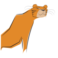 Tiger hand drawn illustration, Cartoon animal character png