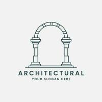 pillar logo line art logo vector template illustration design