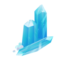 Crystal Stone Set. Healing Transparent Healing Quartz. Blue Gradient Transparent Bright Gemstone. The Magic Gem png