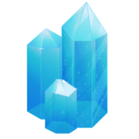 Crystal Set. Healing Transparent Healing Quartz. Blue Gradient Transparent Bright Gemstone. The Magic Stone png