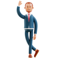 business man waving pose png