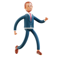 3d empresario corriendo png