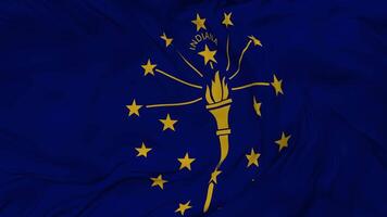Etat de Indiana drapeau sans couture boucle arrière-plan, en boucle bosse texture tissu agitant lent mouvement, 3d le rendu video