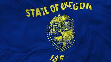 State of Oregon Flag Seamless Looping Background, Looped Bump Texture Cloth Waving Slow Motion, 3D Rendering video