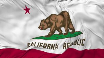 State of California Flag Seamless Looping Background, Looped Bump Texture Cloth Waving Slow Motion, 3D Rendering video