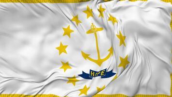 State of Rhode Island Flag Seamless Looping Background, Looped Bump Texture Cloth Waving Slow Motion, 3D Rendering video