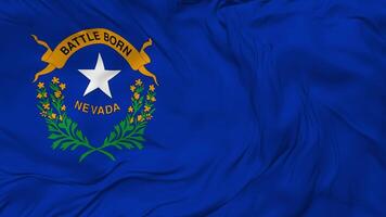State of Nevada Flag Seamless Looping Background, Looped Bump Texture Cloth Waving Slow Motion, 3D Rendering video
