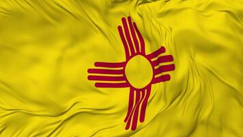 State of New Mexico Flag Seamless Looping Background, Looped Bump Texture Cloth Waving Slow Motion, 3D Rendering video