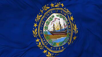 Estado do Novo Hampshire bandeira desatado looping fundo, em loop colisão textura pano acenando lento movimento, 3d Renderização video