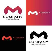 M Premium Vector B Logo in different color variations. Beautiful Logotype design for luxury company branding