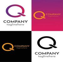Q letter logo and symbol vector template Premium Vector