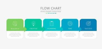 fluir gráfico infografía modelo con Bóveda pancartas horizontalmente arreglado vector