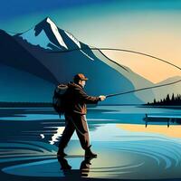 pescar gente. generado por ai. foto